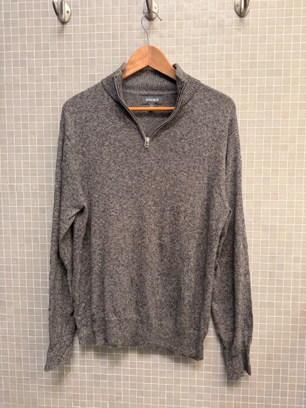 Bonobos 1/4 Zip Sweater – Gray – Men’s Medium – Cashmere Blend